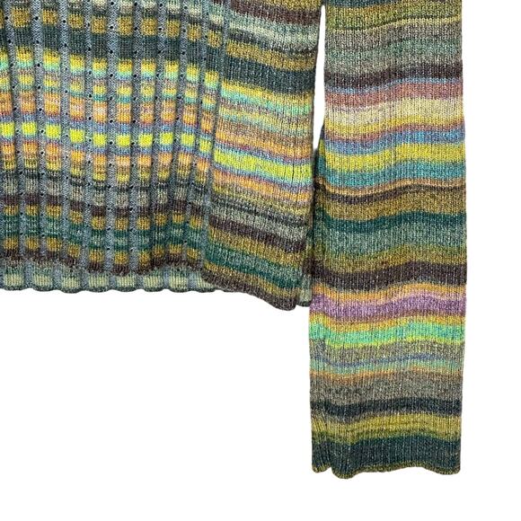 Retro Style Vented Pipes Stripes Turtleneck - MULTICOLORED - Picture 3 of 12